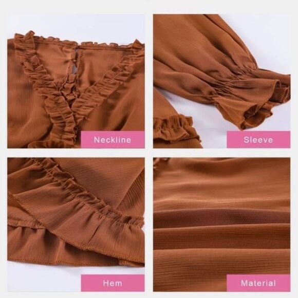 Deep V Neck Mini Dress​ - Picture 6 of 7